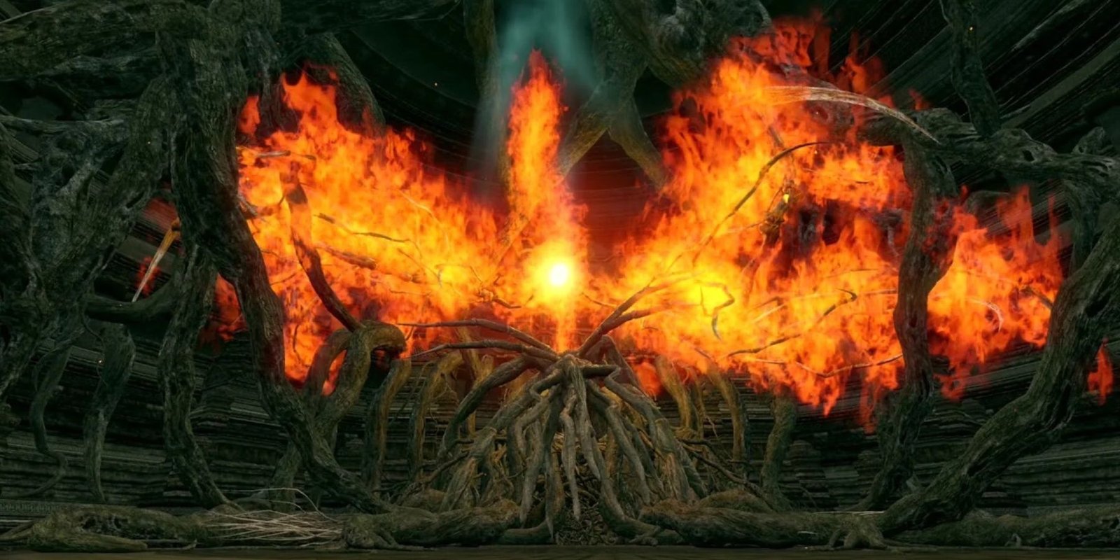 نار الفوضى في Dark Souls تنبثق من الجسم الخشبي