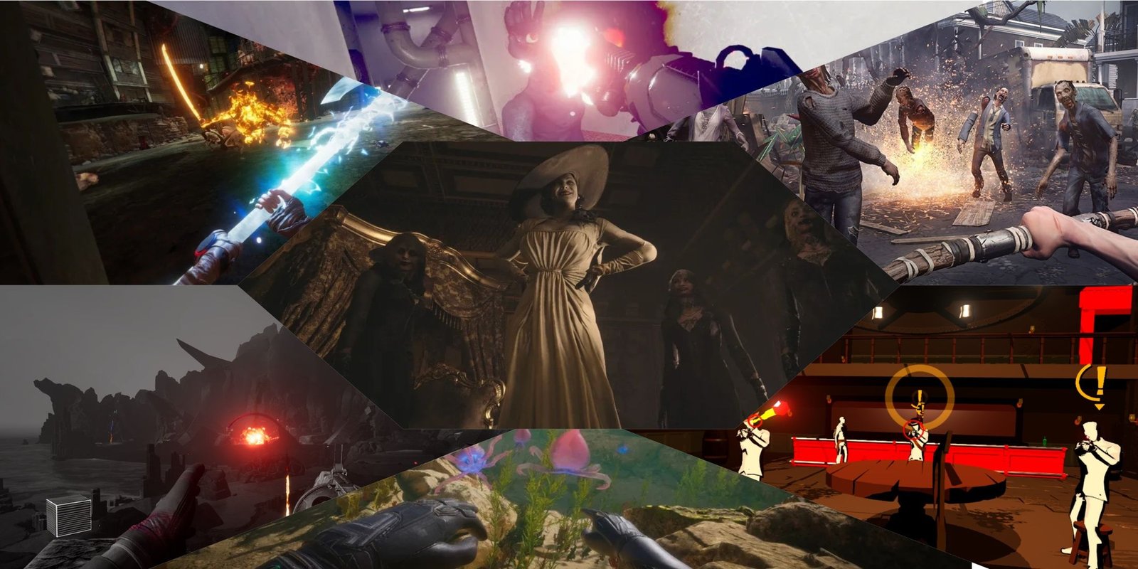 MIXCollage-23-OCT-2024-06-40-PM-1295RESIDAND EVIL Village ، SINAPSE ، VENDETTA Forever ، Vertigo 2 ، Hubris ، Hellsweeper VR ، TWD Saints and Onners Mix Clolage