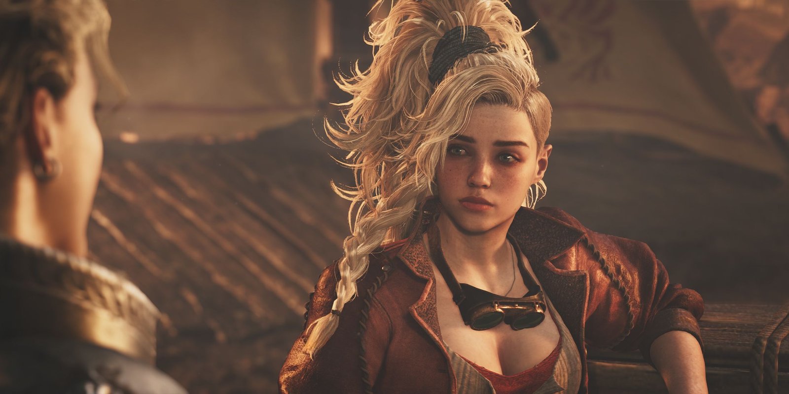 Monster Hunter Wilds Gemma يتحدث مع شخص ما