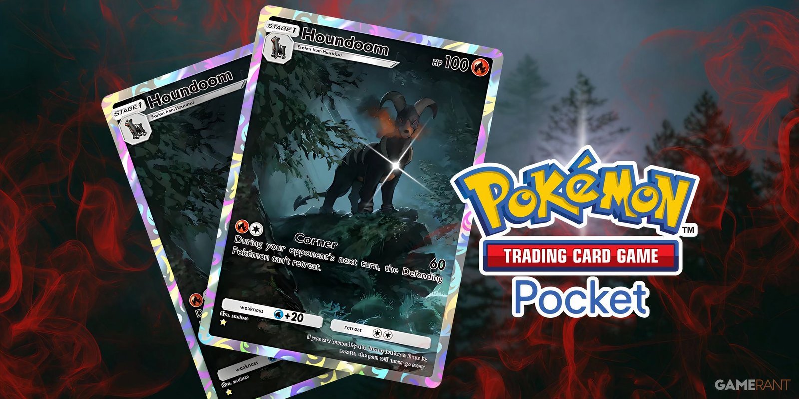 بطاقة Houndoom في جيب Pokemon TCG.