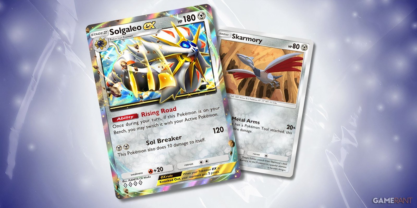 Solgaleo Ex و Skarmory Cards في Pokemon TCG Pocket.