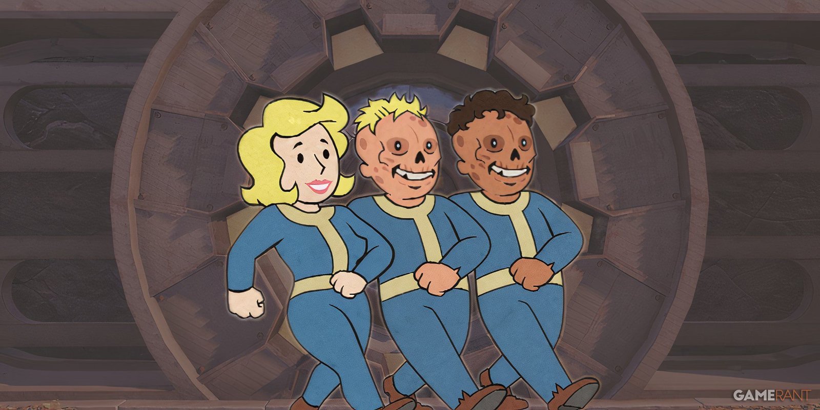 Fallout 76 Vault 76 Background with Ghoul Charisma Special Perk Card الرسمية Art Gamerant
