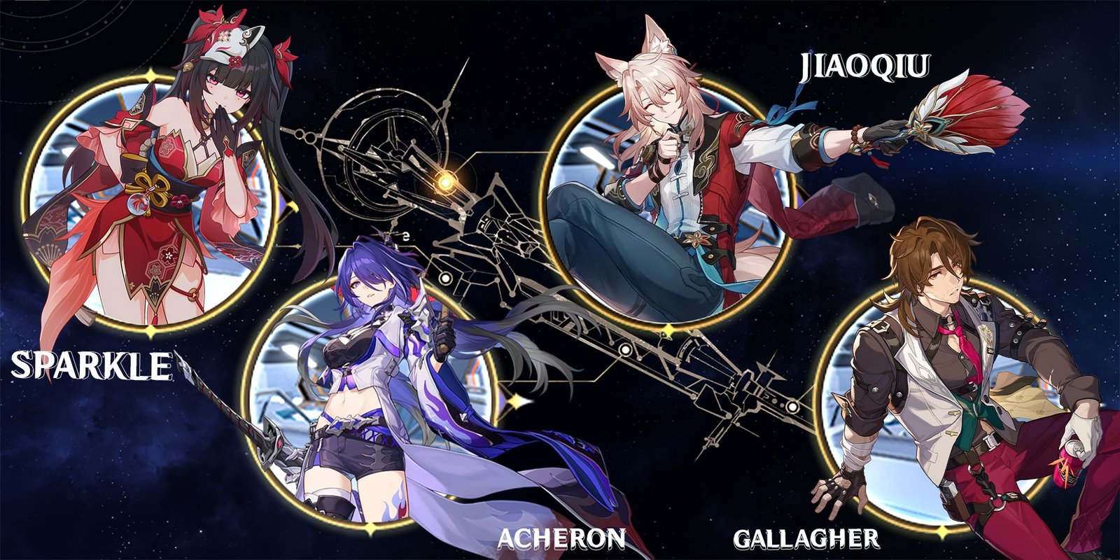 Acheron-Jiaoqiu-Gallagher-and Sparkle Composition في Honkai Star Rail