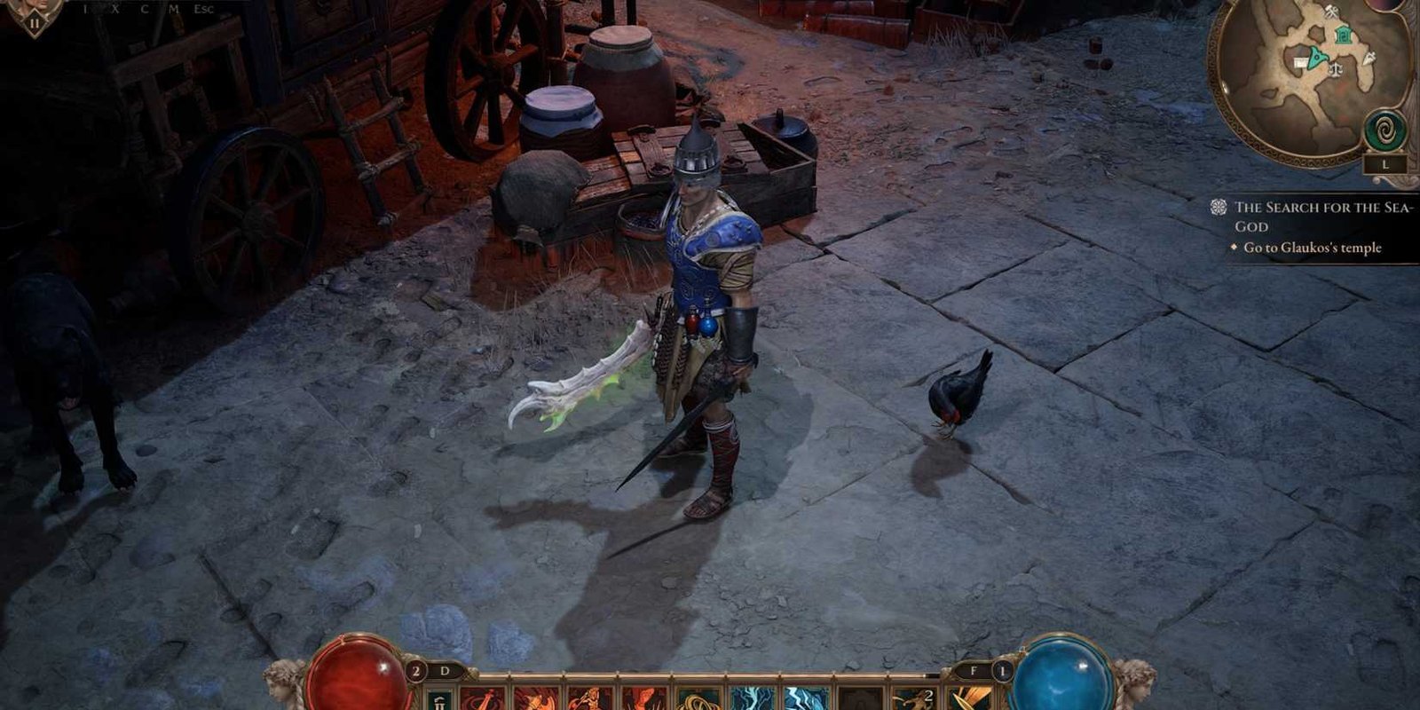 Titan Quest 2 Strange NPC هو استخدامات دجاج من جذر المولي