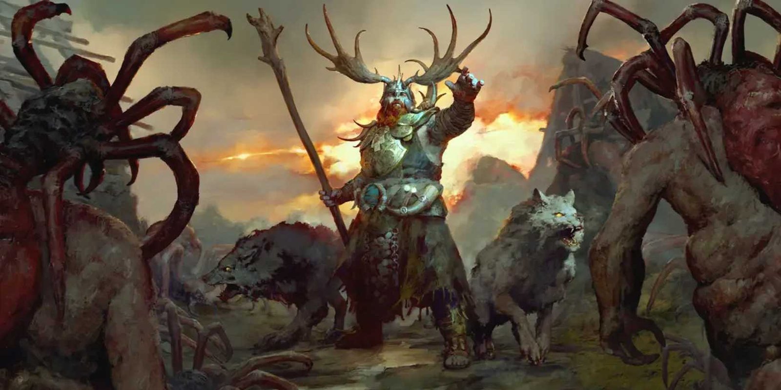 Diablo 4 Druid مع مفهوم الذئاب
