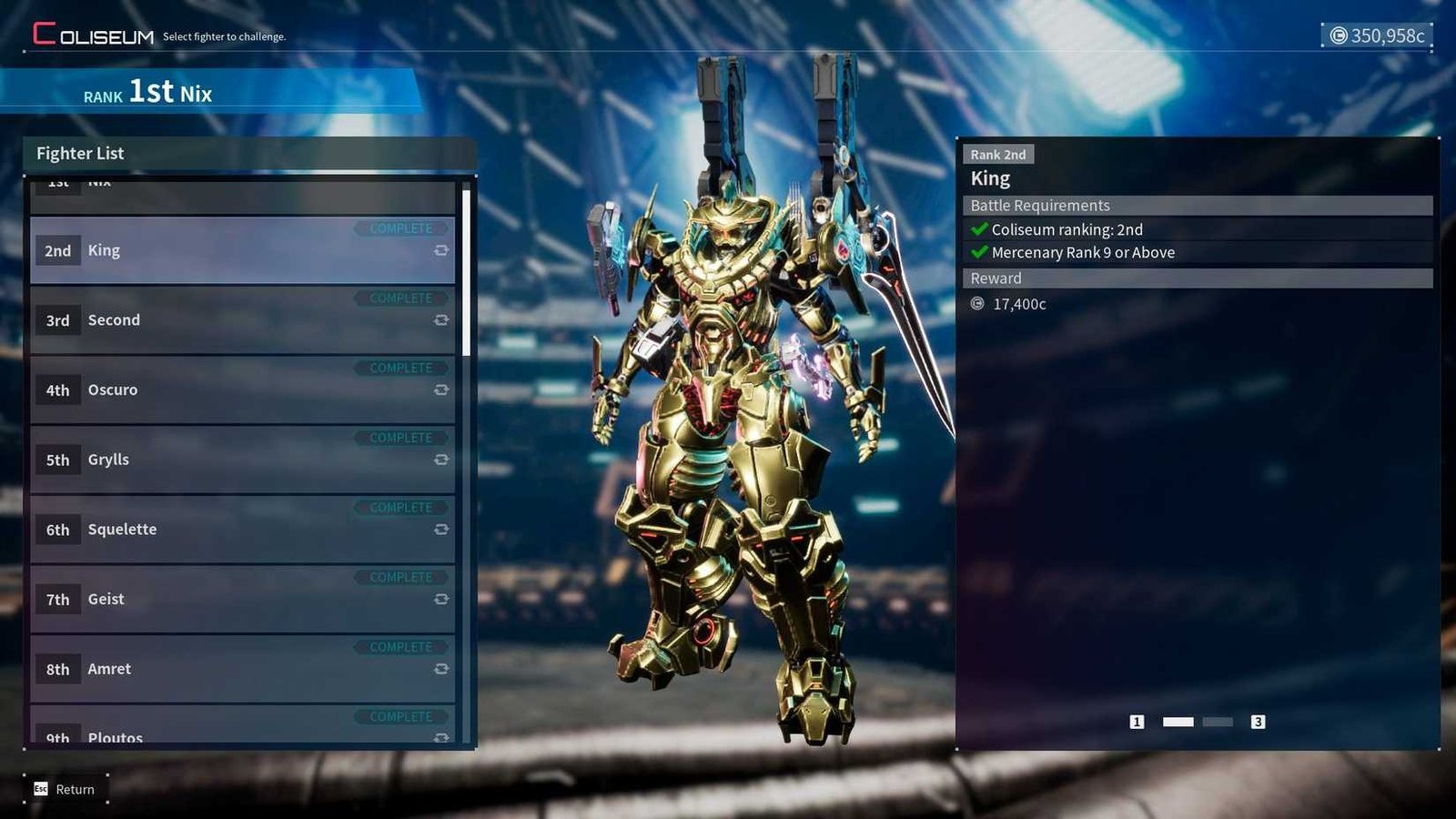 خدعة زراعة المال في Daemon X Machina Titanic Scion.
