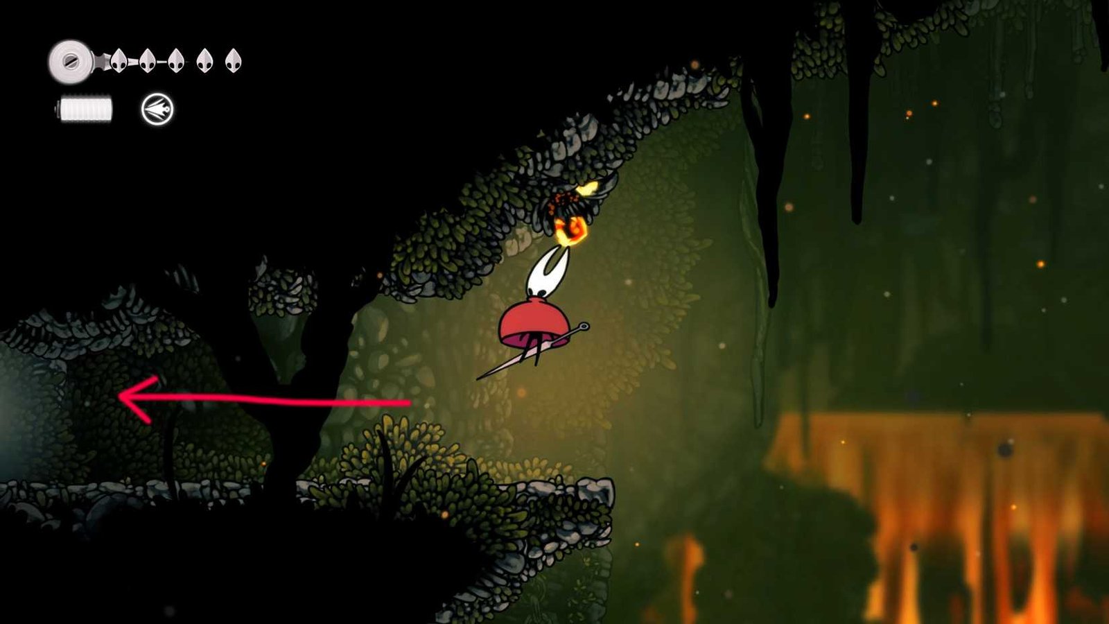 Hollow-Knight-HK-Silksong-How-Progress-fivelds-suckide-where-go-exit-leave-route 3 secret Room Mask5