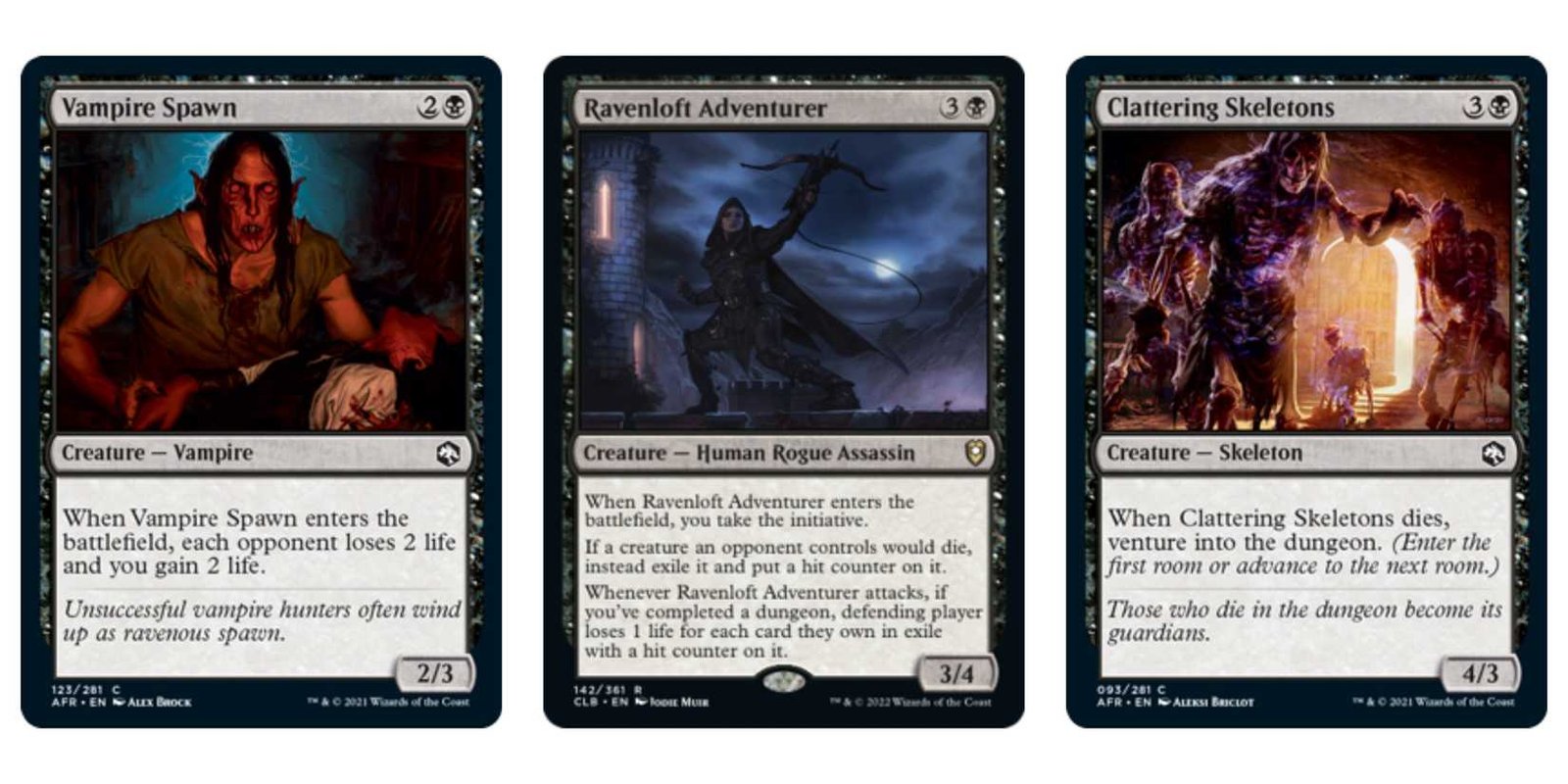 Magic the Gathering Dungeons and Dragons Baldur's Gate 3 Cards ravenloft مجموعة تكهنات