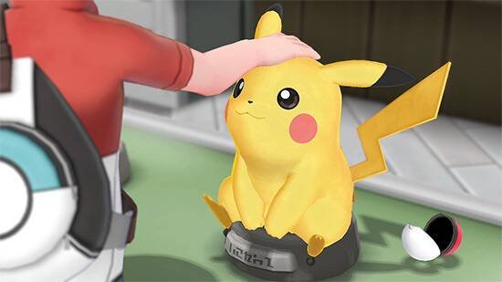 لاعب Petting Pikachu في Pokemon دعنا نذهب Pikachu